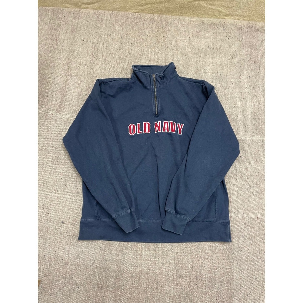 Vintage 1/4 Zip Pullover Sweatshirt Men Large Blue 2000s Old Navy